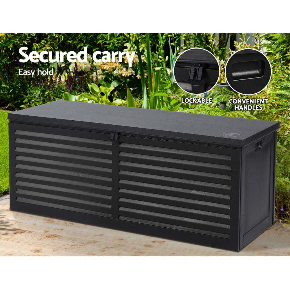 Outdoor Storage Box 390L Container Lockable Toy Tools Shed Deck Garden - Pmboutdoor