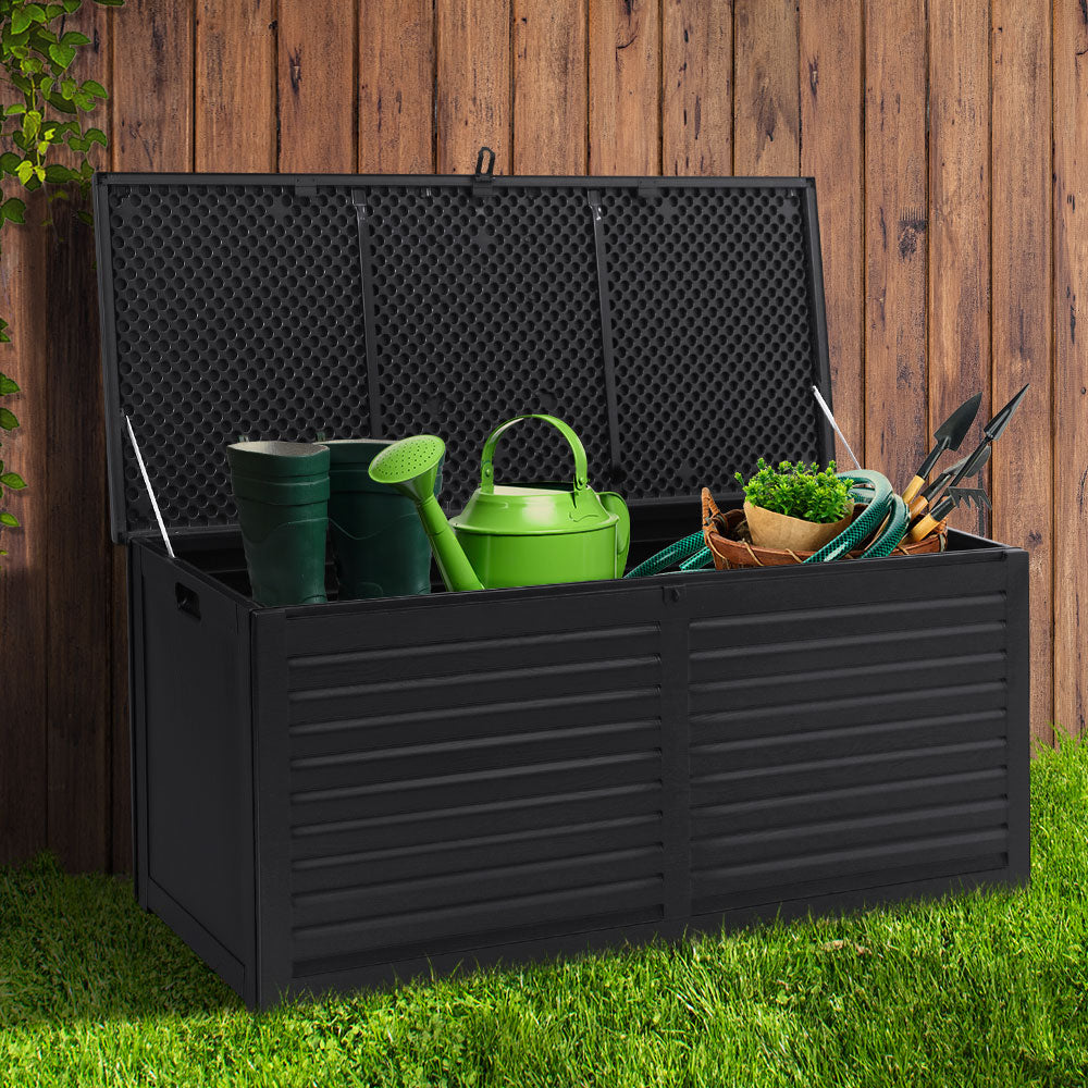 Outdoor Storage Box 390L Container Lockable Toy Tools Shed Deck Garden - Pmboutdoor