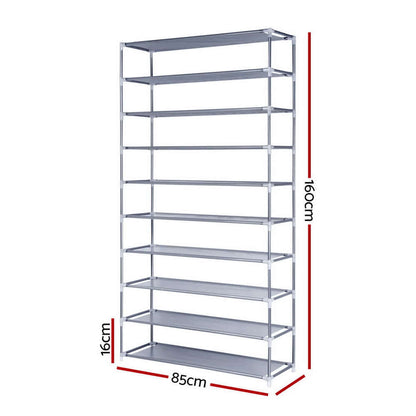 10 Tier Shoe Rack Organiser DIY Stackable Storage Shelf