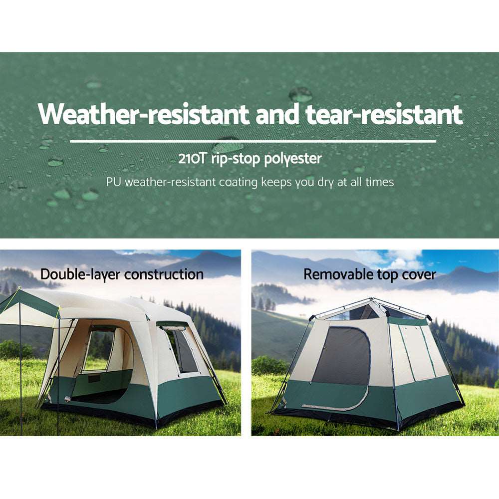 Instant Up Camping Tent 4 Person Family Hiking Dome - Pmboutdoor