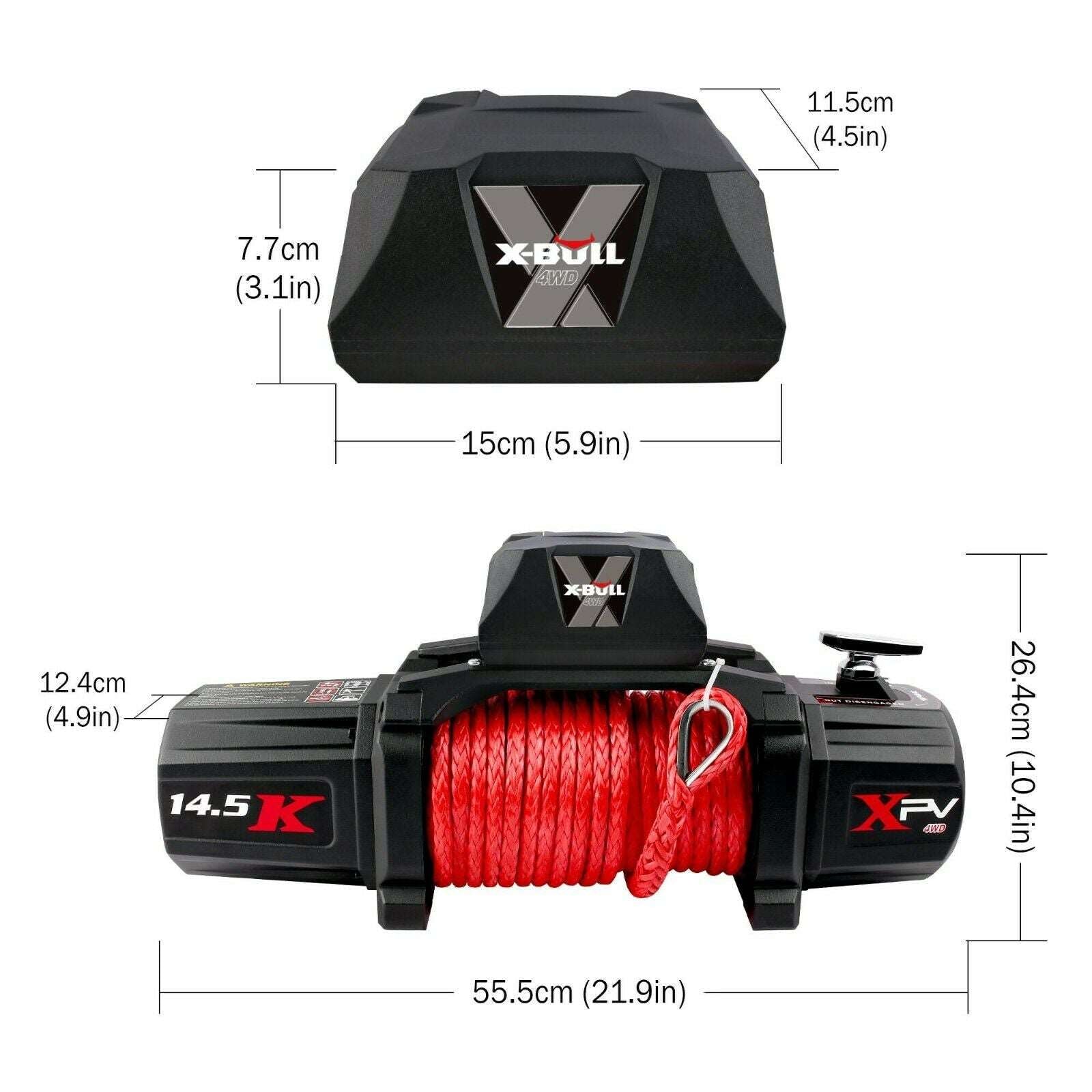 Electric Winch 12V Synthetic Rope Wireless Off-road 4WD 4x4 - Pmboutdoor