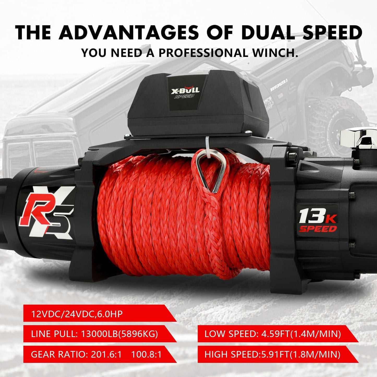 Electric Winch 12V Synthetic Rope Wireless Off-road 4WD 4x4 - Pmboutdoor