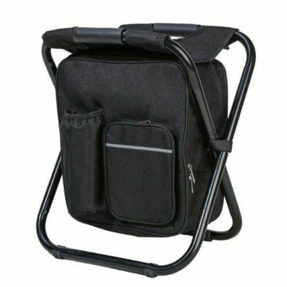 Portable Folding Backpack Chair Camping Stool Cooler Bag Rucksack