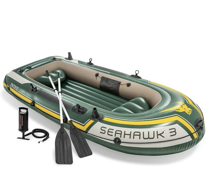 Seahawk 3 Person Inflatable Boat Fishing Boat Raft Set