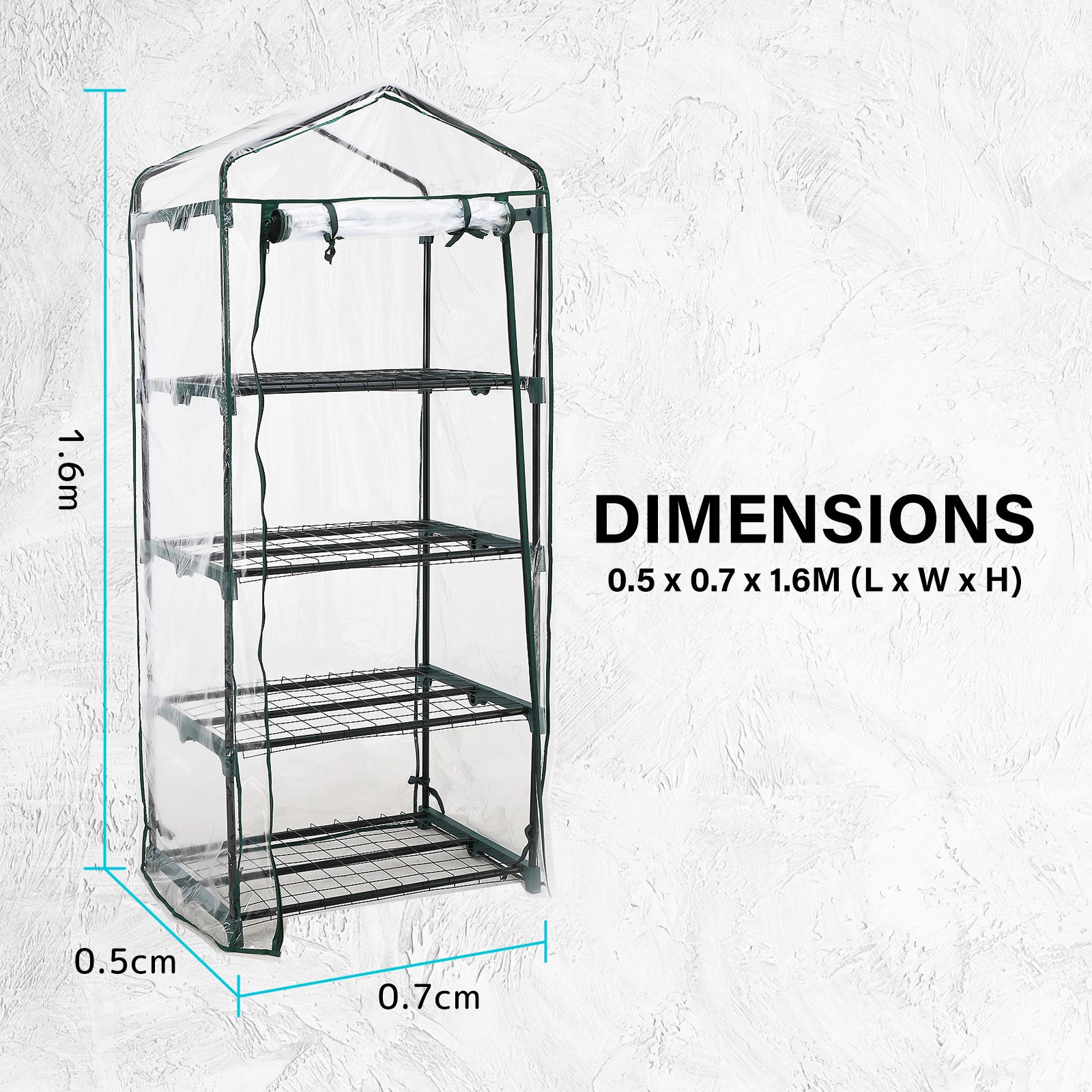 Mini Garden Greenhouse Shed PVC 4 Tier - Pmboutdoor