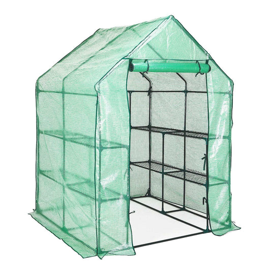 Home Ready Apex Garden Greenhouse Walk-In Shed PVC/PE - Pmboutdoor