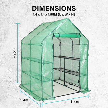 Home Ready Apex Garden Greenhouse Walk-In Shed PVC/PE - Pmboutdoor