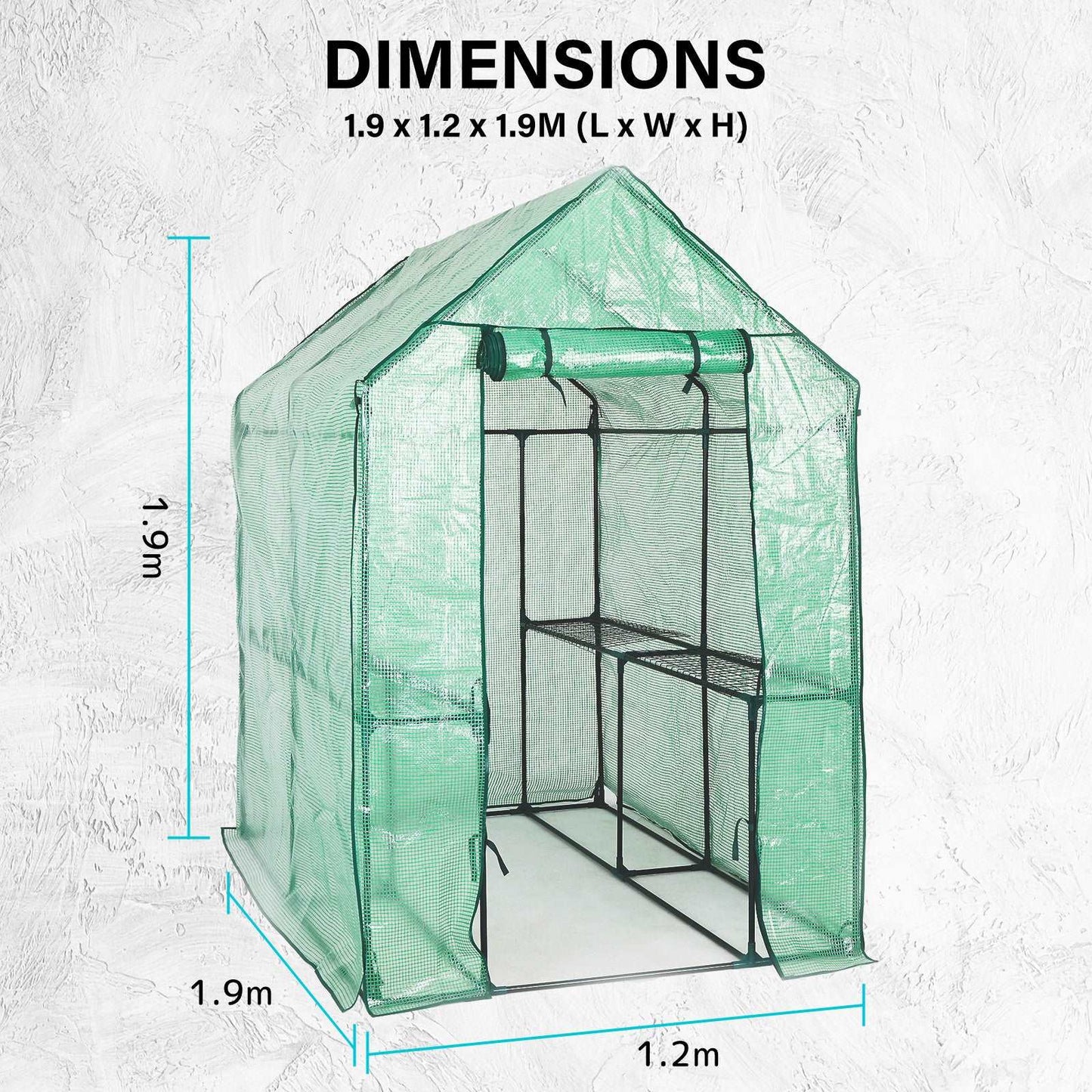 Home Ready Apex Garden Greenhouse Walk-In Shed PVC/PE - Pmboutdoor