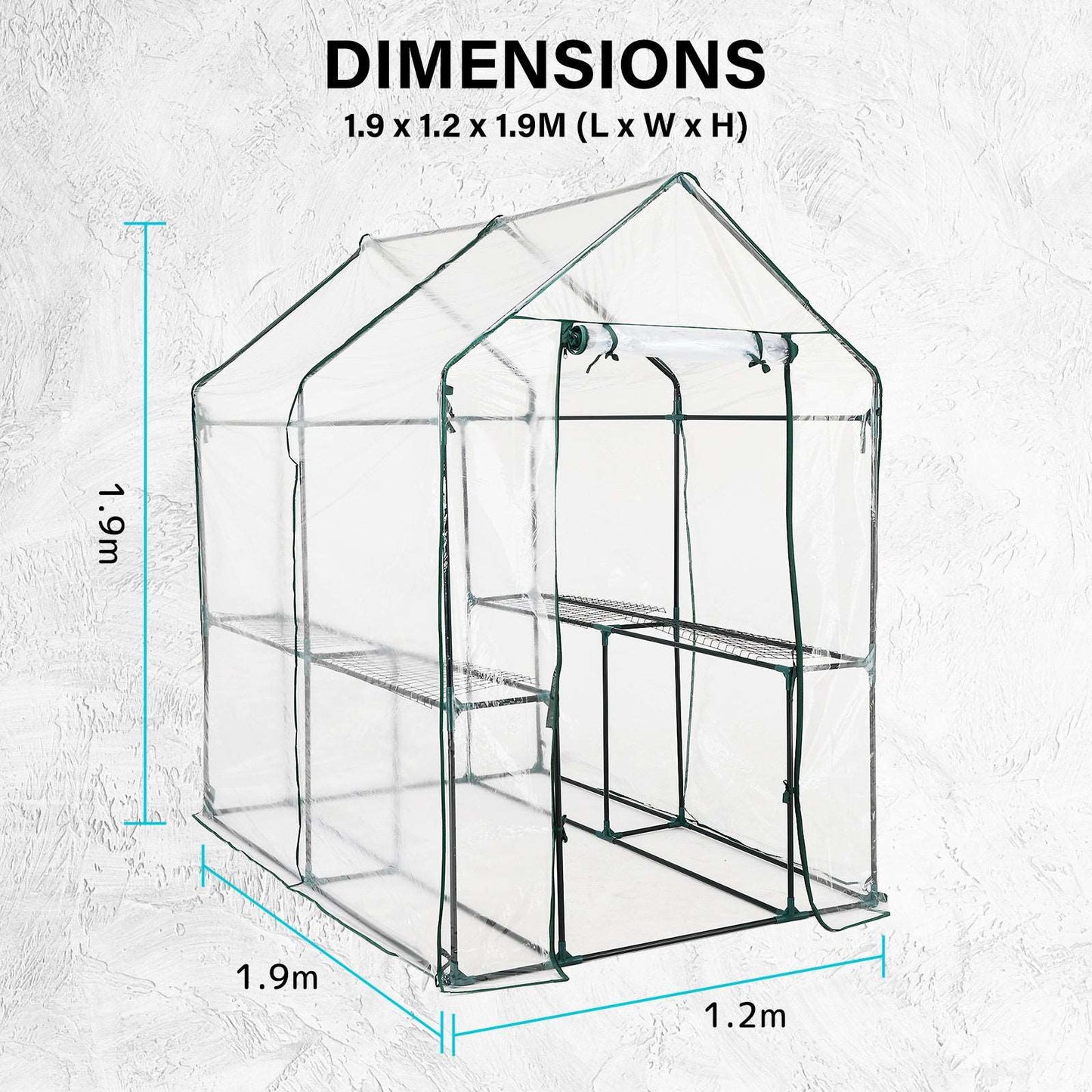 Home Ready Apex Garden Greenhouse Walk-In Shed PVC/PE - Pmboutdoor