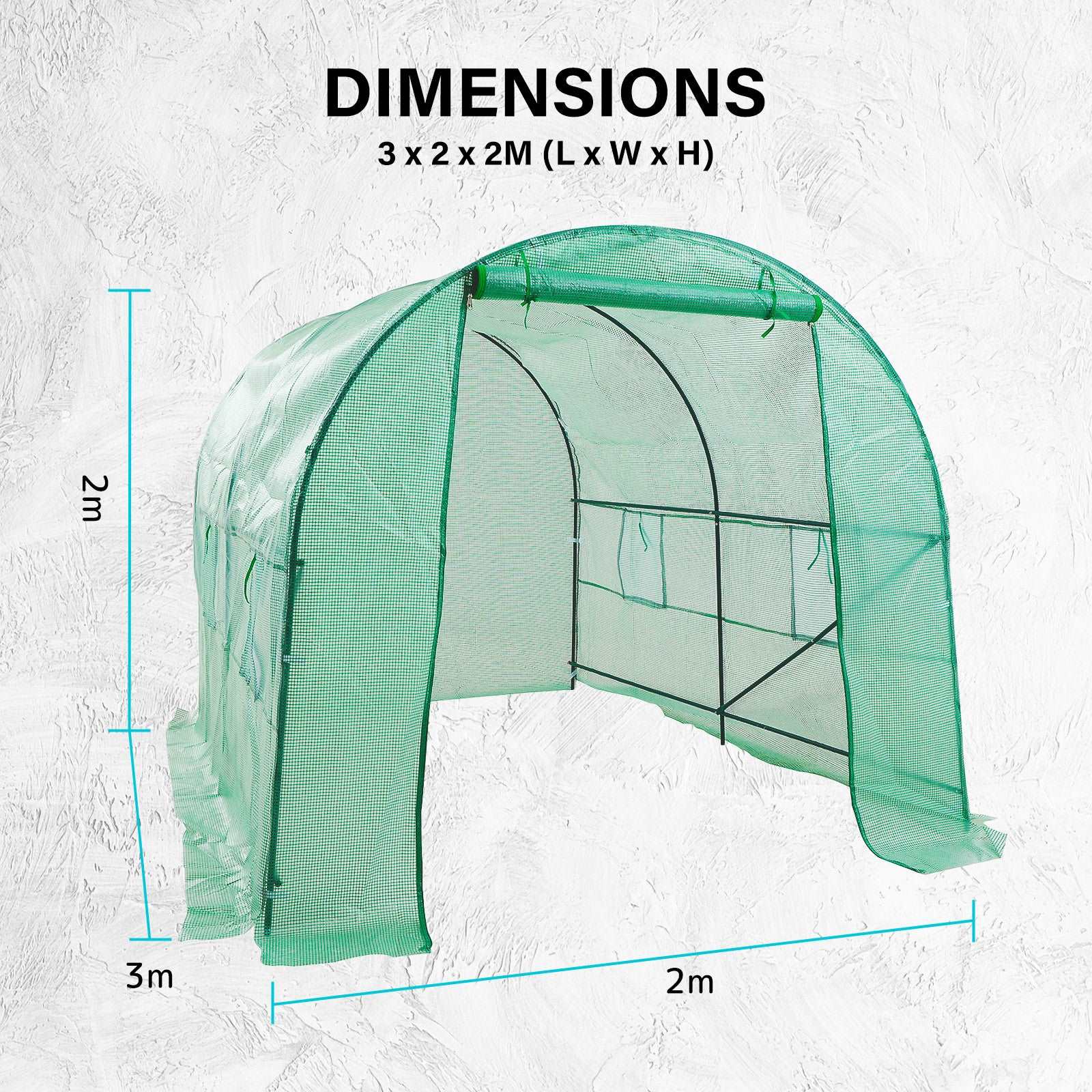 Home Ready Dome Hoop Tunnel Polytunnel Greenhouse Walk-In Shed PE - Pmboutdoor