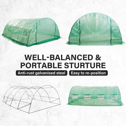 Home Ready Dome Hoop Tunnel Polytunnel Greenhouse Walk-In Shed PE - Pmboutdoor