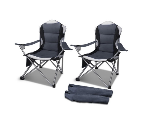 Set of 2 Portable Folding Camping Armchair - Pmboutdoor