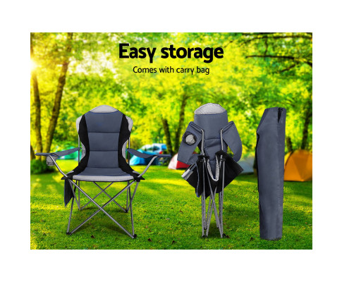 Set of 2 Portable Folding Camping Armchair - Pmboutdoor