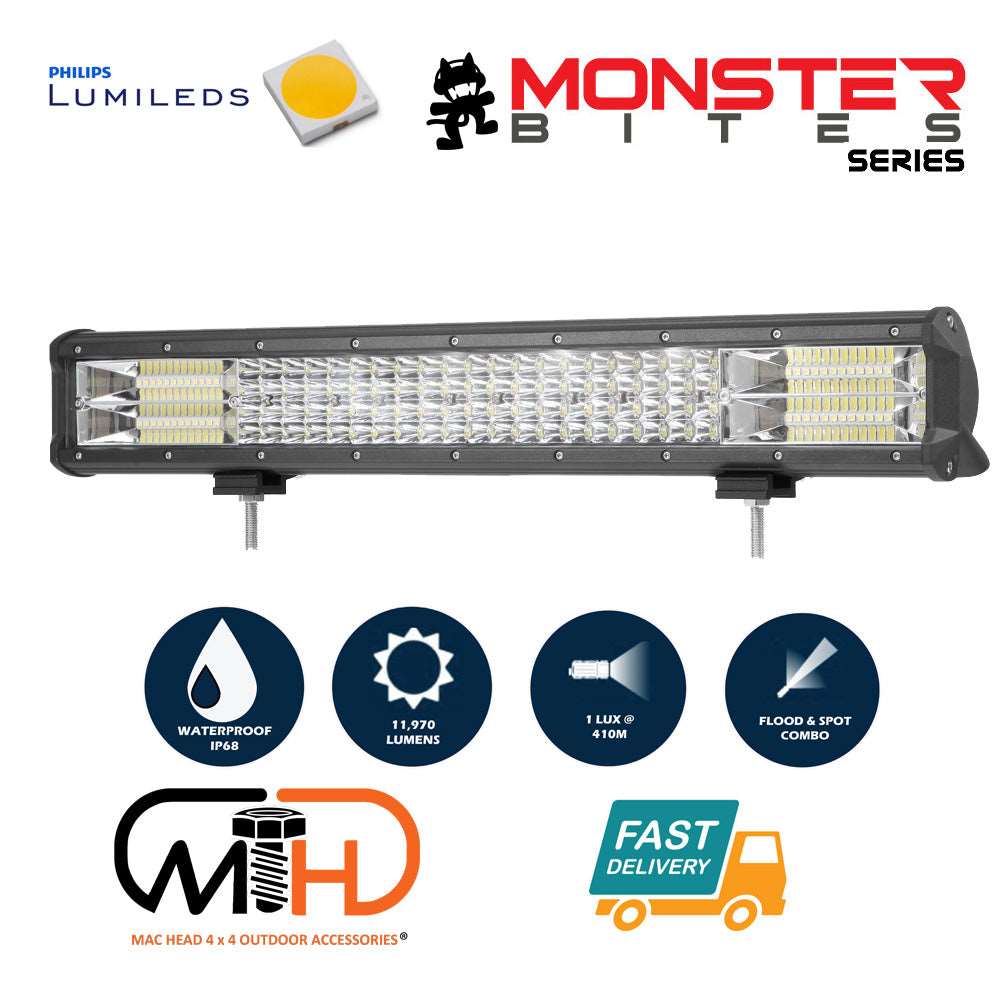 LED Light Bar Quad Row Combo Beam 4x4 Work Driving Lamp